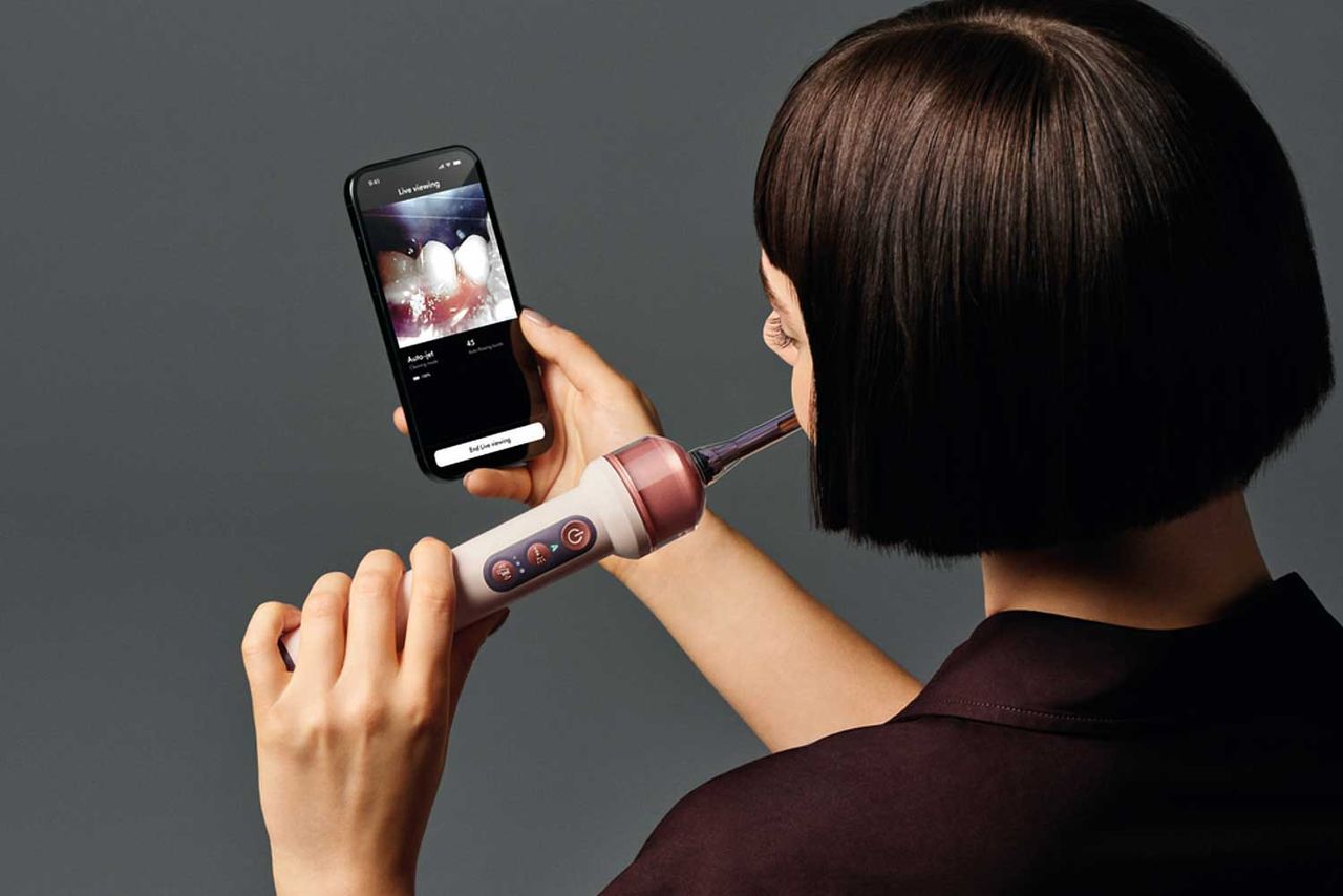 The Dyson CameraJet allows people to connect to an app to see inside their mouthCredit: Dyson