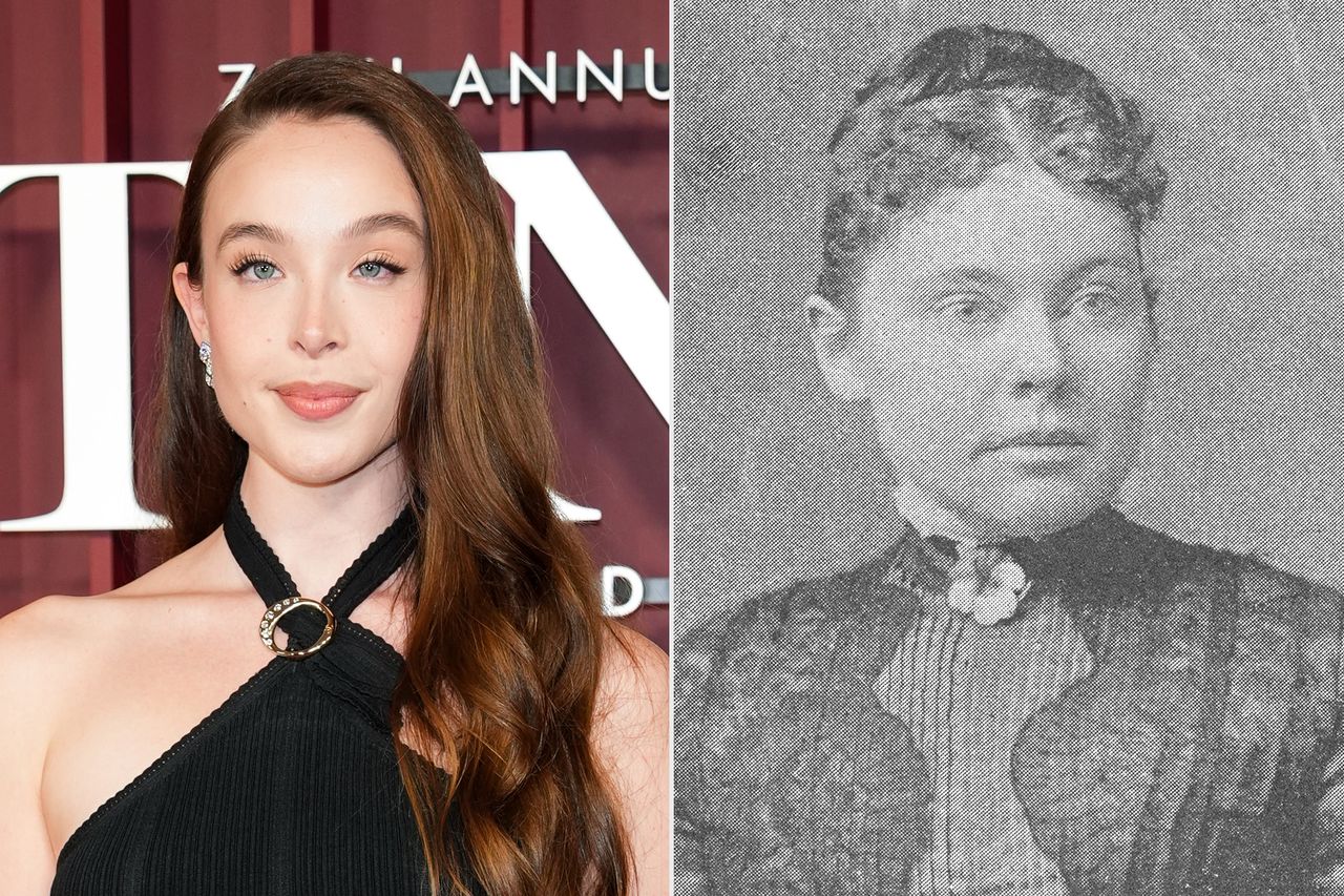 Ella Beatty attends The 78th Annual Tony Awards Red Carpet at Radio City Music Hall on June 08, 2025 in New York City., Lizzie Borden Ella Beatty plays Lizzie in the new series ‘Monster: The Lizzie Borden Story’.Credit: Sean Zanni/Patrick McMullan via Getty; Bettmann Archive/Getty