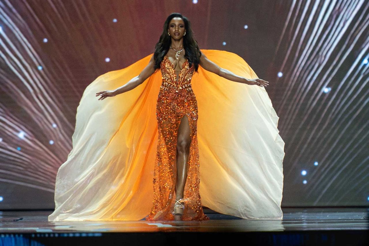 Gabrielle Henry contestant from Miss Universe Jamaica 2025 A photo taken minutes before Gabrielle Henry’s shocking fall from the Miss Universe pageant stage.Credit: Sipa via AP