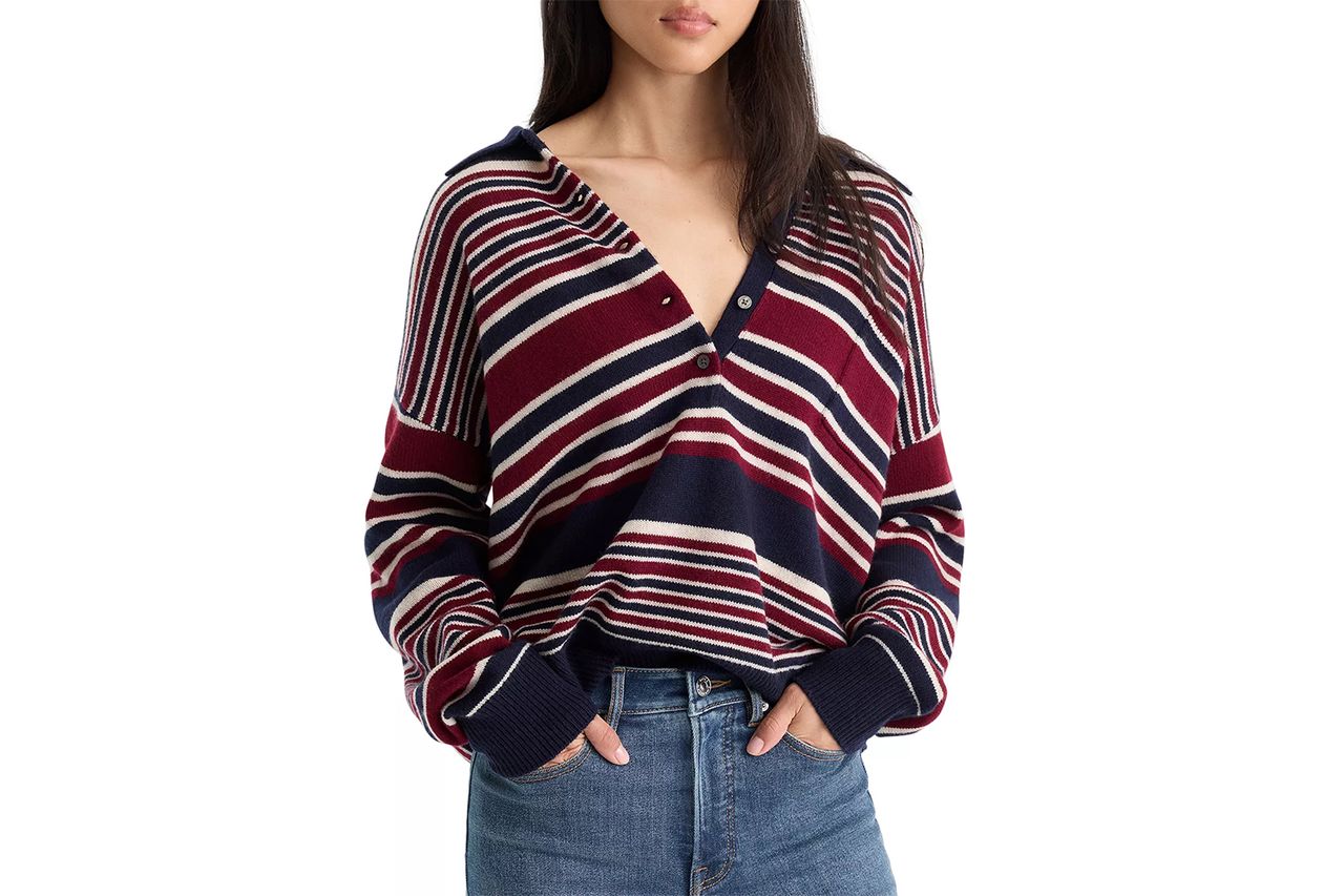Good American Oversized Rugby Collared Sweater Credit: Macy's