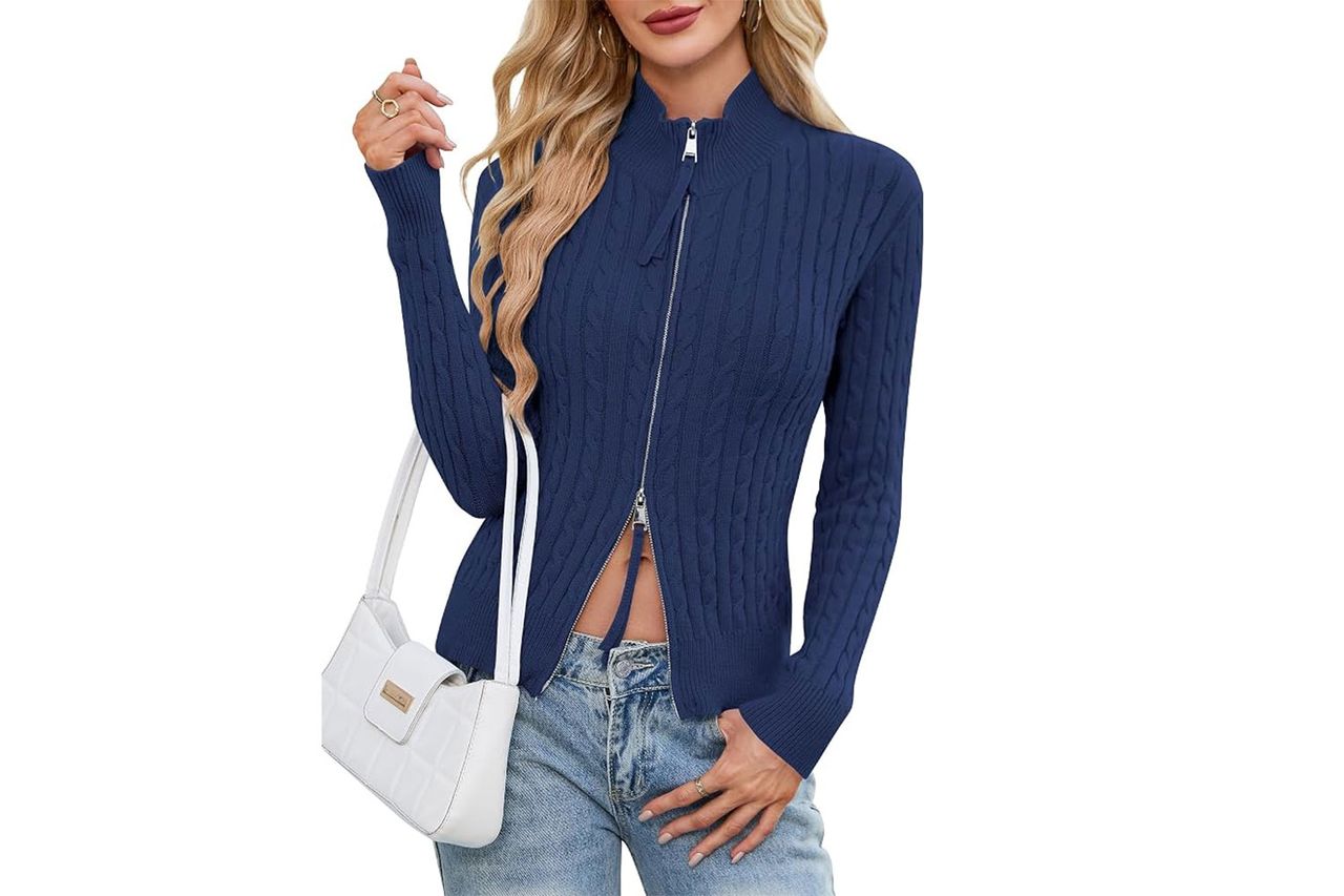 Guolezeev Women's Cable Knit Cardigan Credit: Amazon