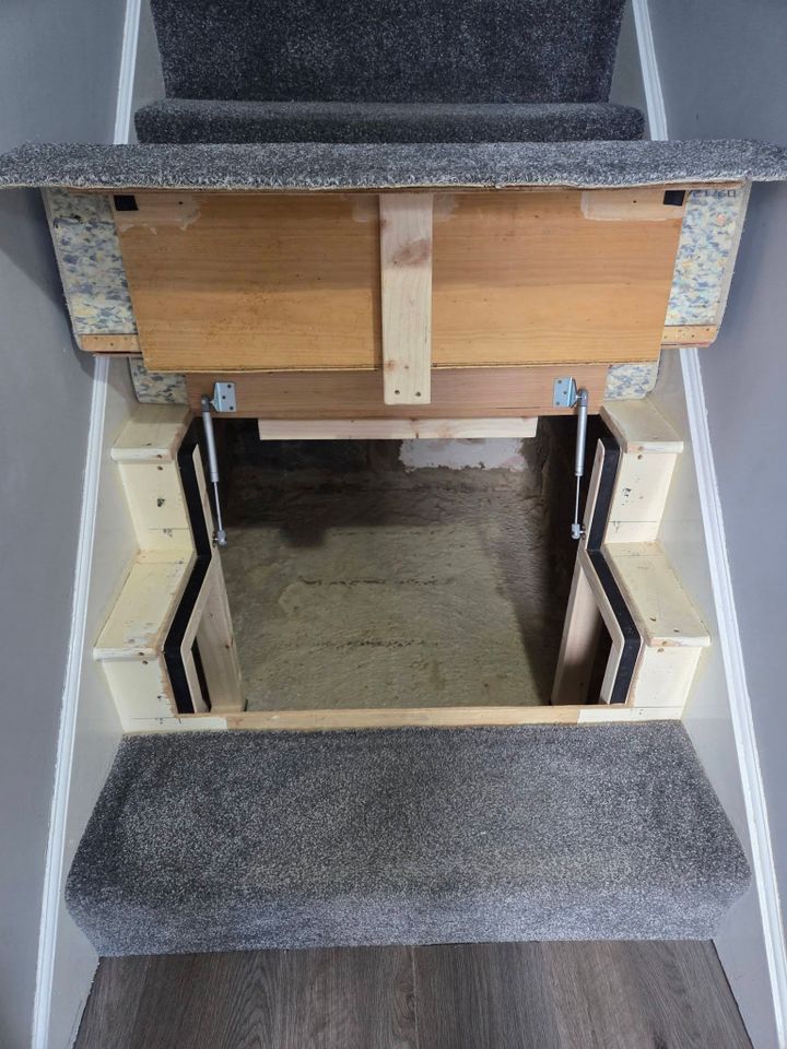 A handwritten letter discovered beneath the stairs of a home in Suffolk, where it had been hidden for 44 years. Under the stairs in Michelle Harwood’s home where the letter was foundCredit: Michelle Harwood/Facebook