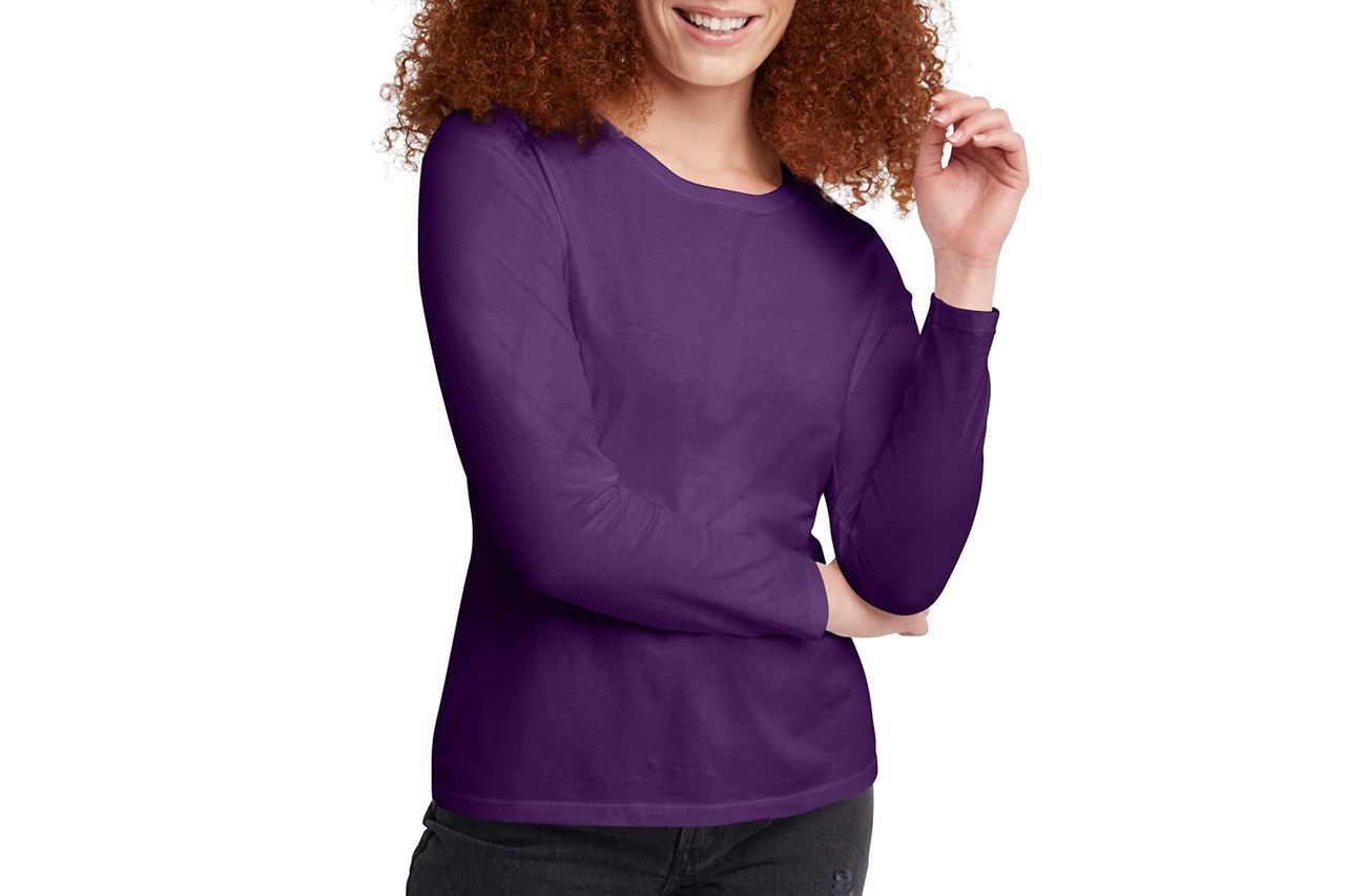 Hanes Long Sleeve Cotton T-Shirt Credit: Amazon