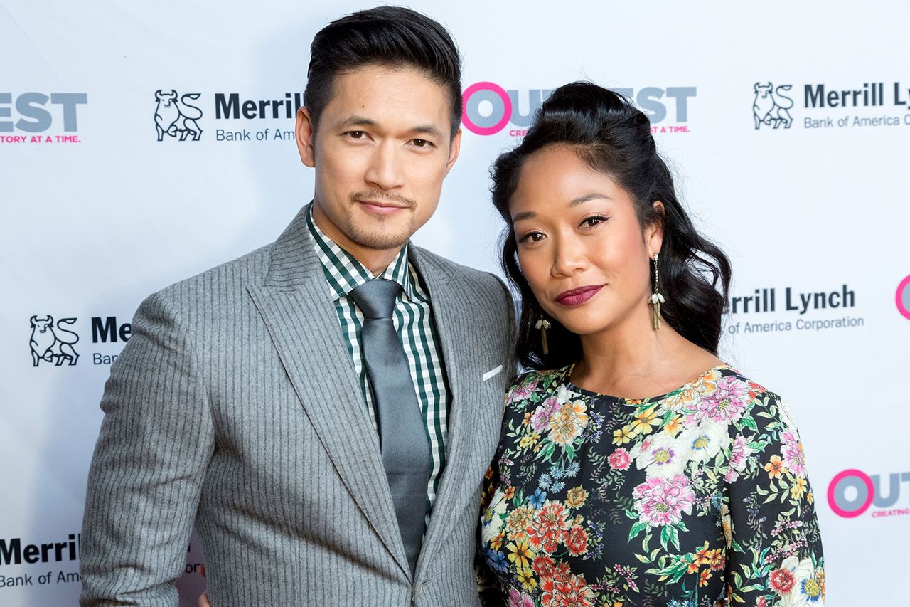 Actor Harry Shum Jr. and his wife Actress Shelby Rabara arrive for the 12th Annual Outfest Legacy Awards at Vibiana on October 23, 2016 in Los Angeles, California. Harry Shum Jr. and Shelby Rabara in 2016.Credit: Greg Doherty/Getty