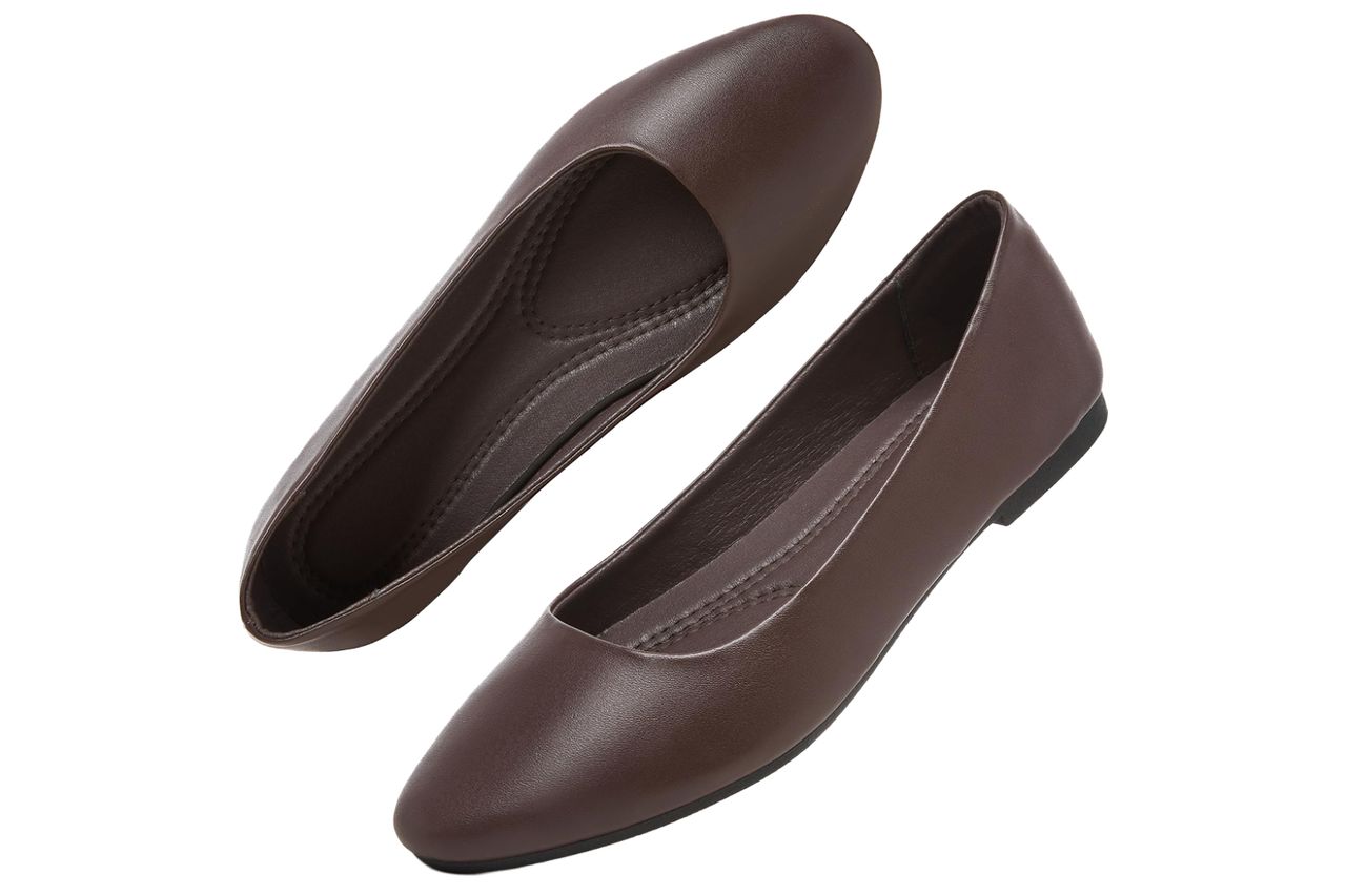 Hash Bubbie Women's Flats Shoes Ballet Flats Dress Shoes Comfortable PU Leather Slip on Shoes for Women Credit: Amazon