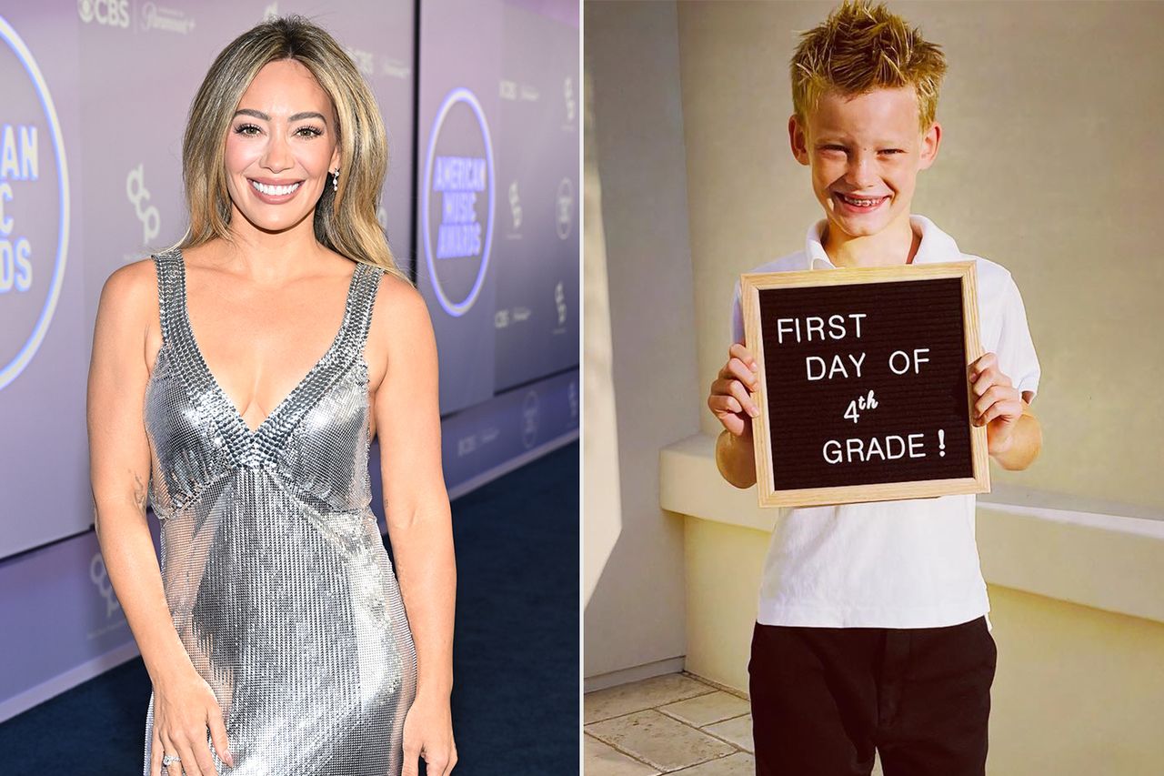 Hilary Duff at The 52nd American Music Awards; Hilary Duff's son Luca in September 2021. Hilary Duff at The 52nd American Music Awards; Hilary Duff’s son Luca in September 2021.Credit: Brian Friedman/Dick Clark Productions via Getty; Hilary Duff/Instagram