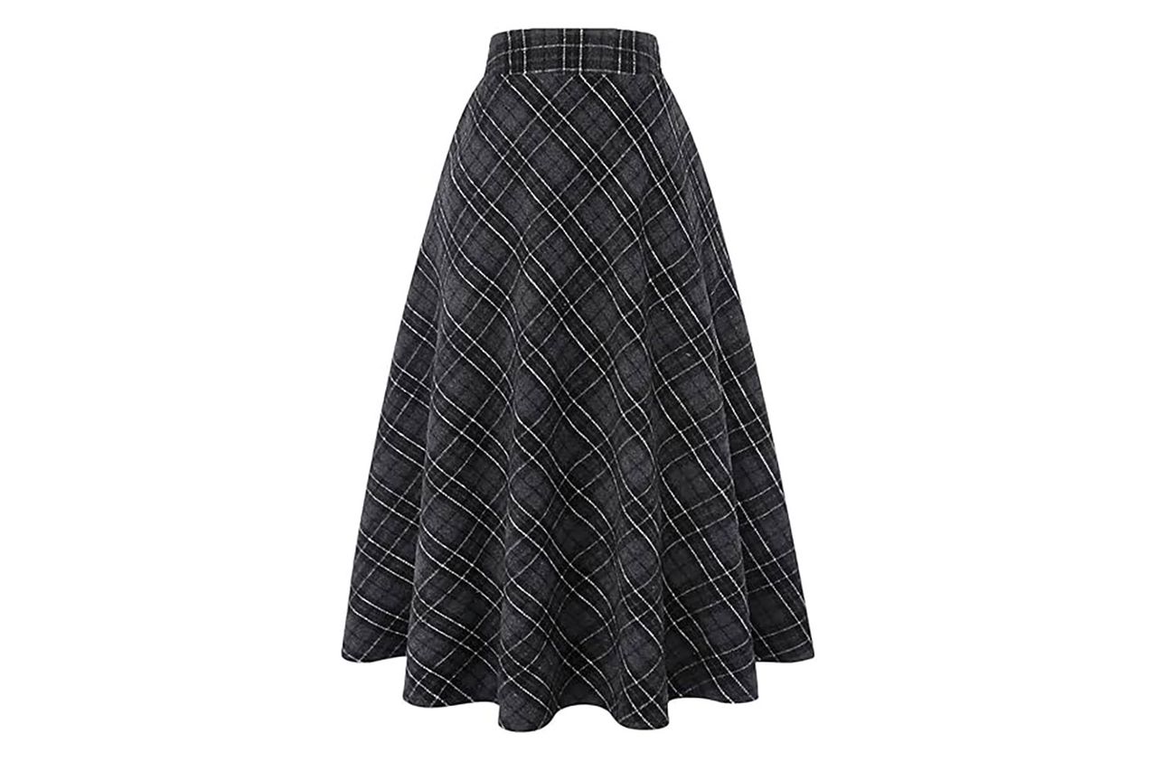 Idealsanxun Women's Plaid Wool Skirts Credit: Amazon