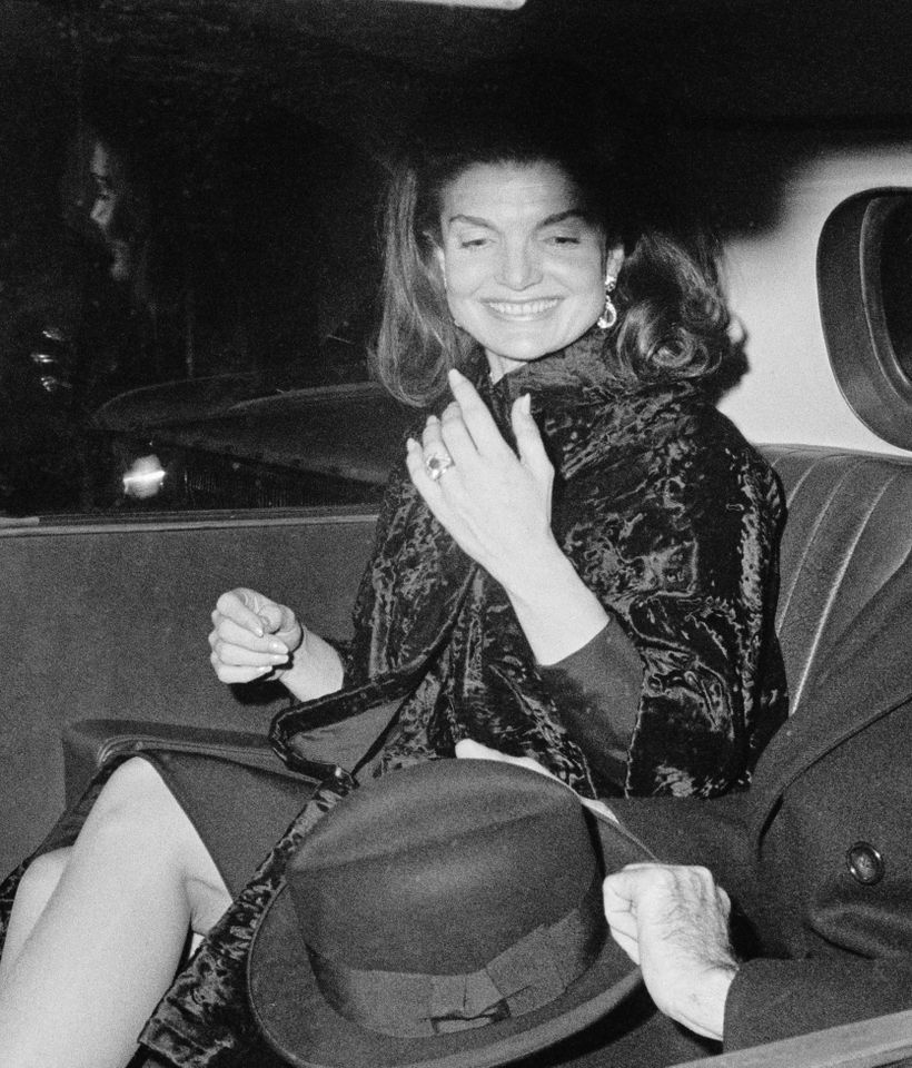 Jackie Kennedy leaving the Broadhurst Theatre after seeing the Broadway Musical Cabaret.Credit: Getty