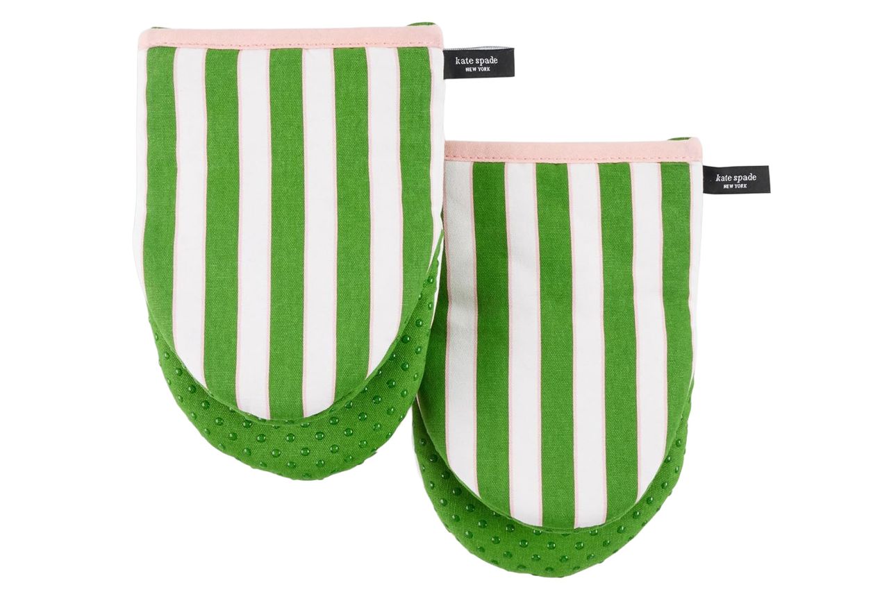 Kate Spade New York Botanical Stripe Mini Oven Mitt 2-Pack Set Credit: Amazon