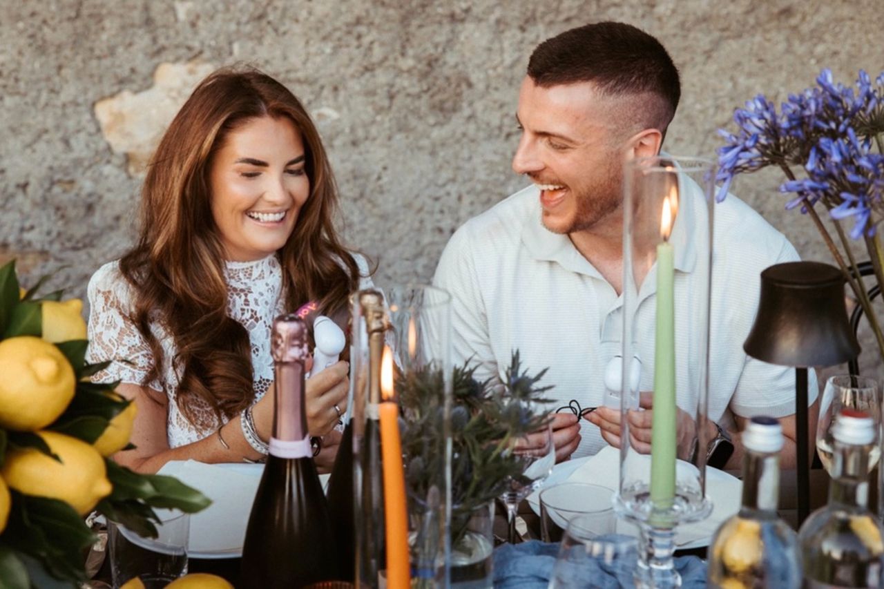 Katherine Jones, known online as @kathjay89 on TikTok, went viral after turning her canceled destination wedding into a three-day celebration with family and friends. Katherine Jones celebrates with a loved oneCredit: Simone Trebbi Studio of Pesaro