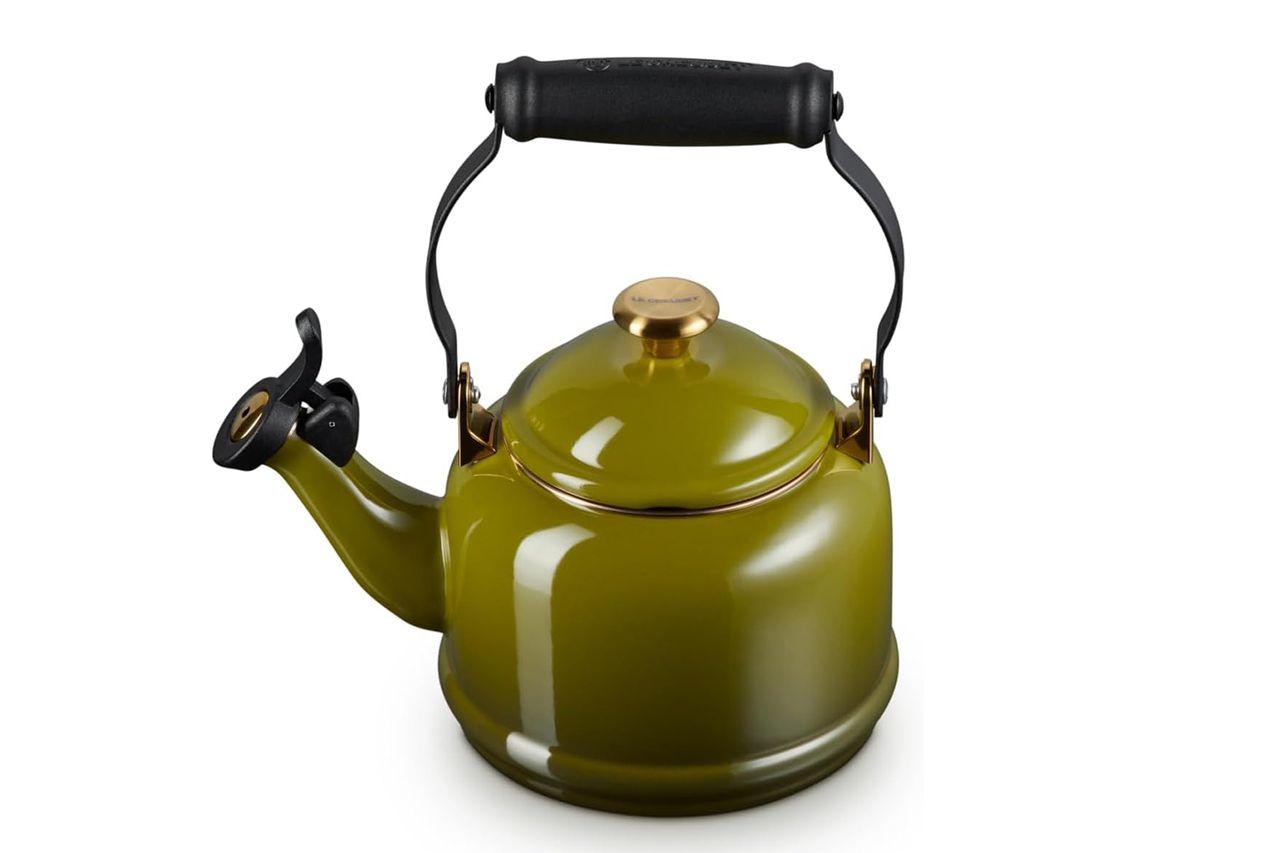 Le Creuset Enamel On Steel Demi Tea Kettle 1.25 qt. Olive Credit: Amazon