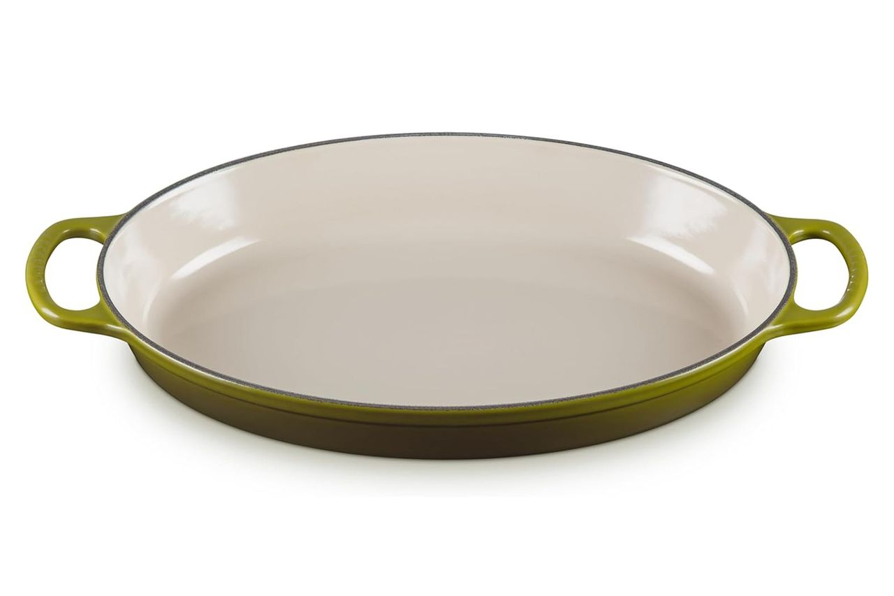 Le Creuset Enameled Cast Iron Signature Oval Baker, 3 qt. Olive Credit: Amazon