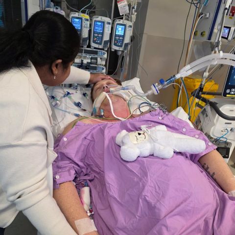 Luke Woodhouse in the intensive care unitCredit: Queensland Health/Facebook