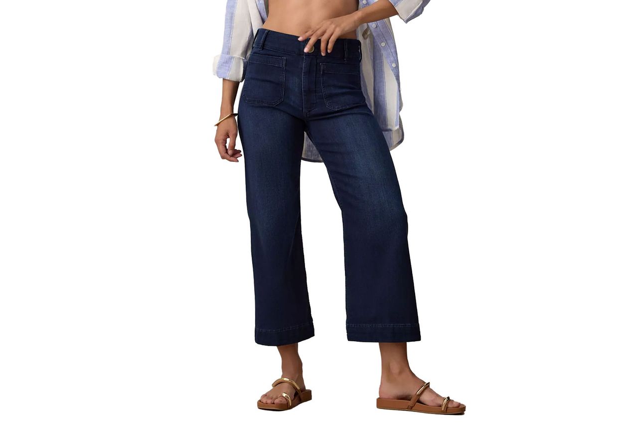 Anthropologie Maeve Colette Knit High-Rise Wide-Leg Cropped Jeans Credit: Anthropologie