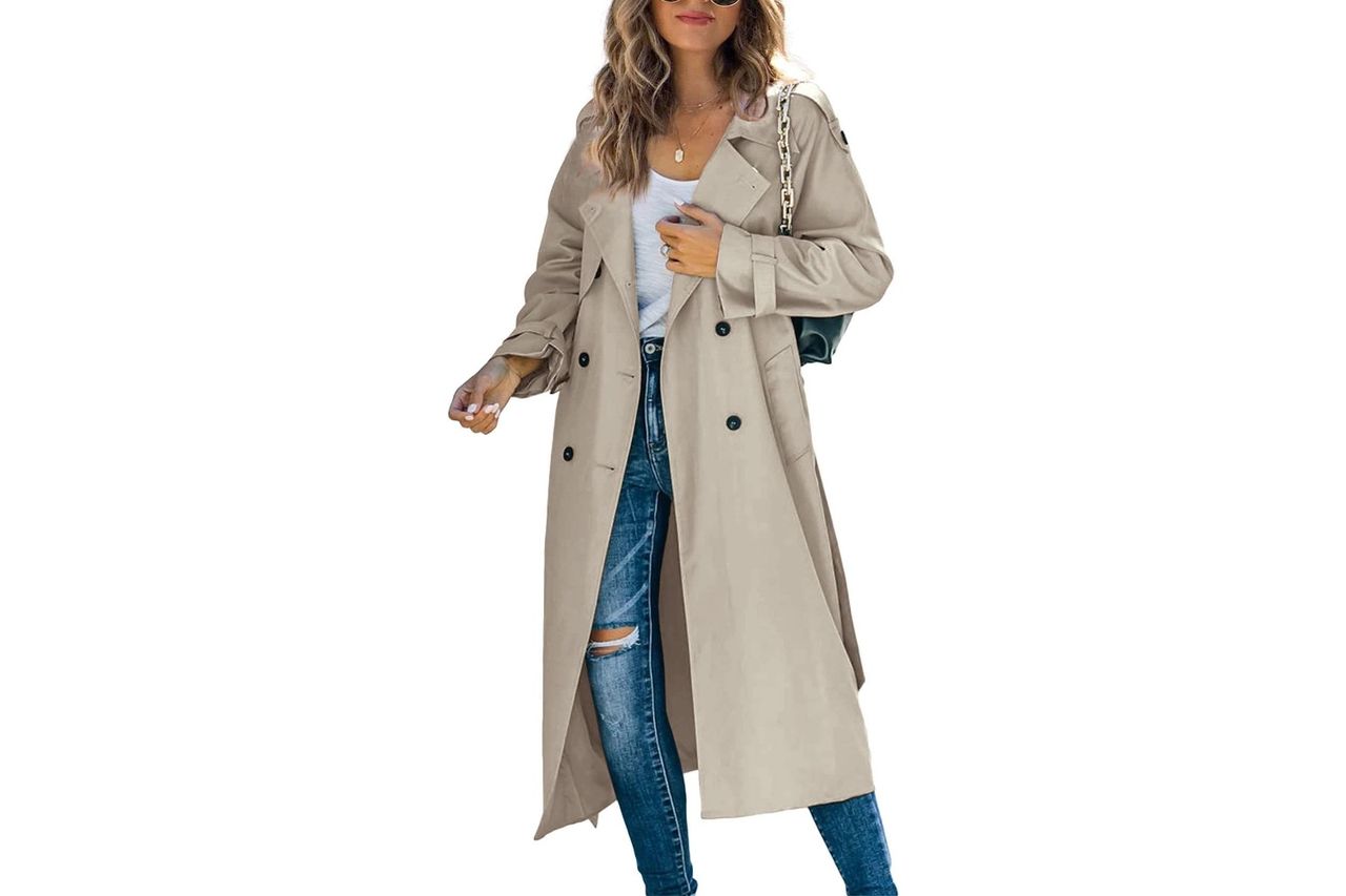 Makkrom Double Breasted Long Trench Coat Credit: Amazon