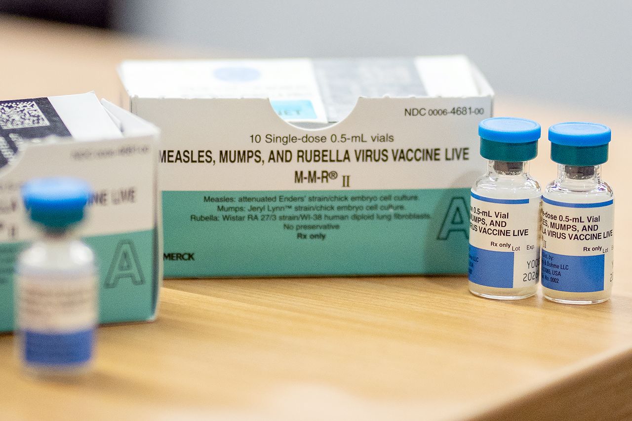 Stock photo of vials of the measles, mumps, rubella virus vaccineCredit: Jan Sonnenmair/Getty