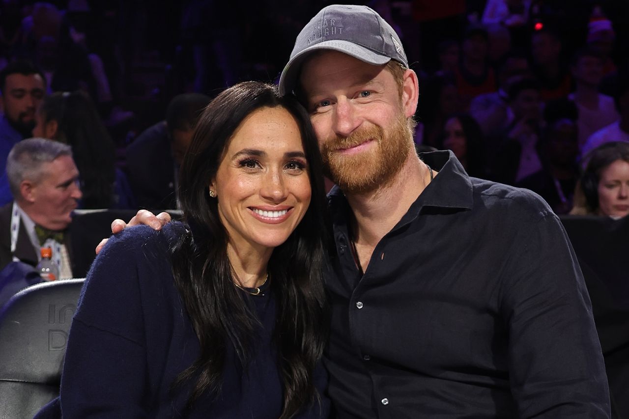 Meghan Markle and Prince Harry pose for a picture during the 75th NBA All-Star Game at the Intuit Dome in Inglewood, Calif., on Feb. 15, 2026Credit: Jim Poorten/NBAE via Getty