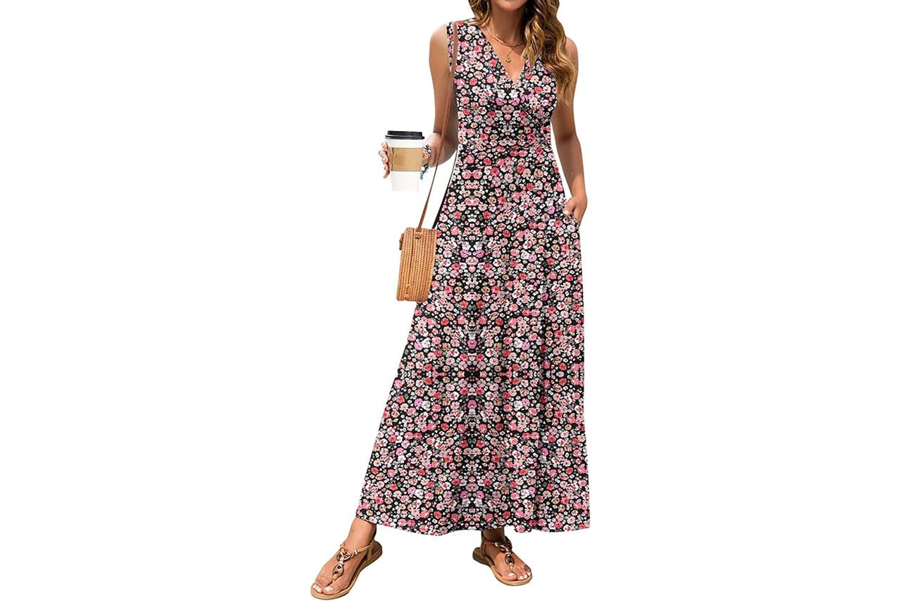 MISFAY Women Maxi Dress Sleeveless Wrap V Neck Summer Boho Casual | Stretchy Lightweight Knit, Breathable, Flattering Credit: Amazon