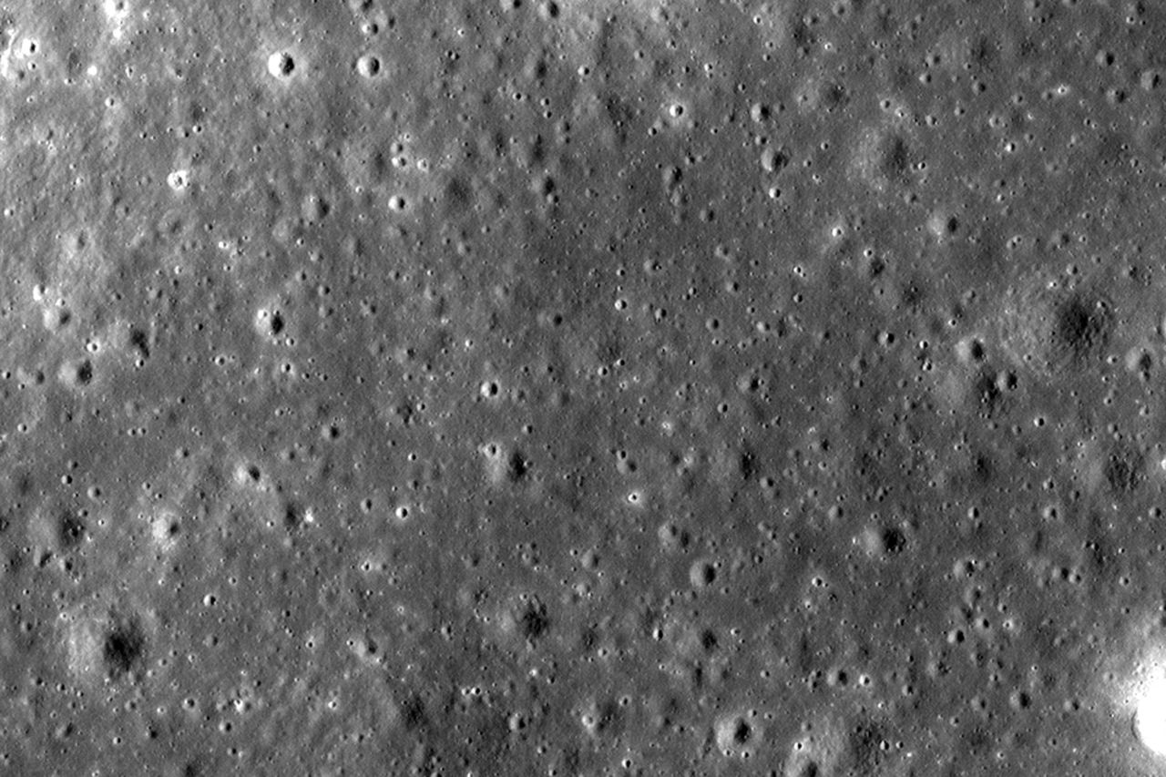 The moon before a newly-discovered crater in May 2024 Photo of the surface of the moonCredit: NASA/Goddard Space Flight Center/Intuitive Machines via AP