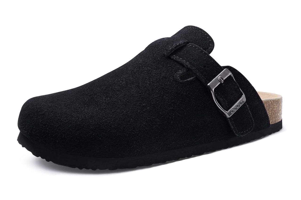 Odoly Women's Genuine Suede Clogs Comfort Cork Footbed Potato Shoes Credit: Amazon