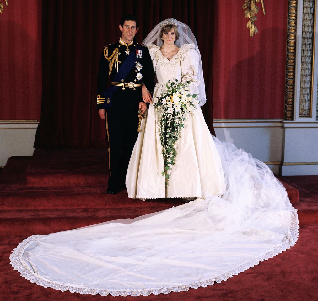 Prince Charles and Princess Diana pose for the official photograph by Lord Lichfield in Buckingham Palace on their wedding day at St. Paul’s Cathedral in London on July 29, 1981Credit: David Levenson/Getty