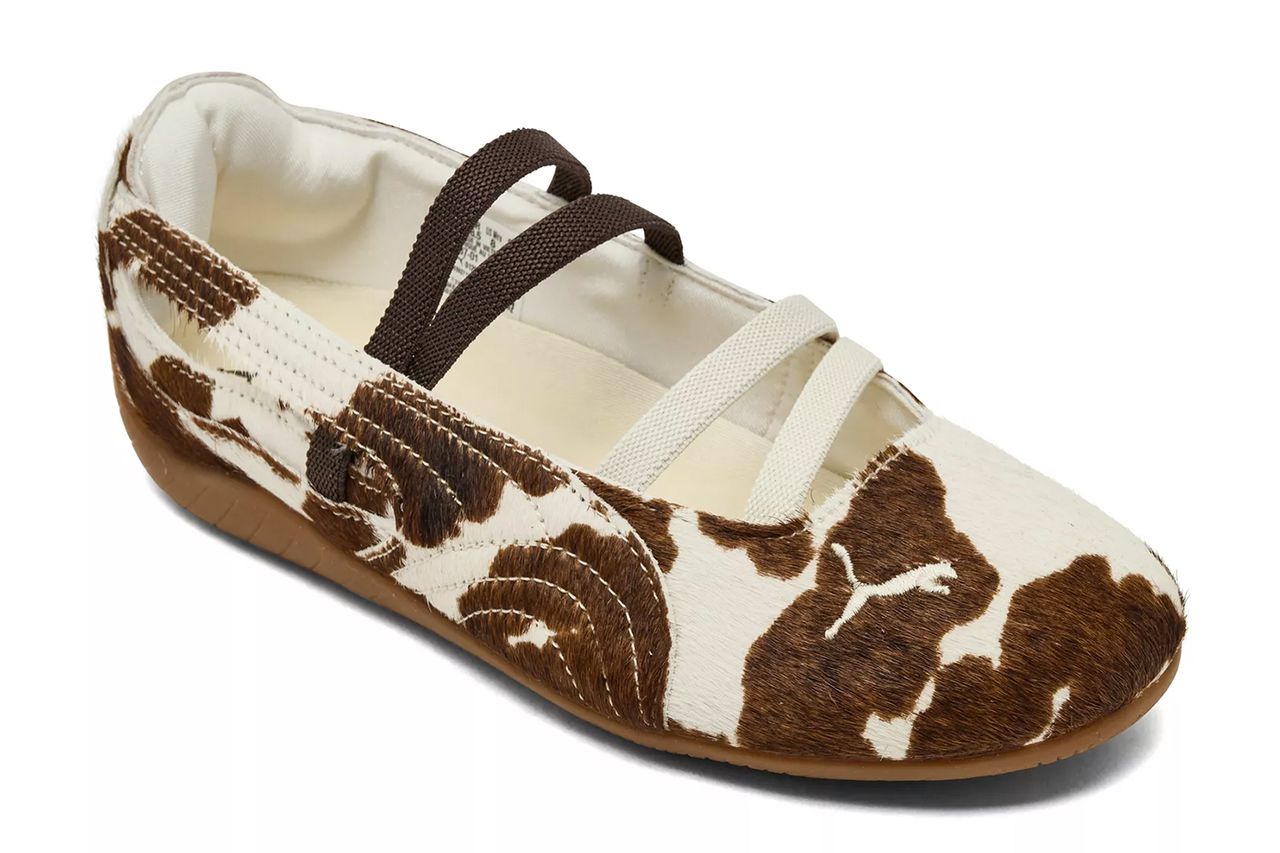 Puma Speedcat Cow Print Ballet Shoes from Finish Line Credit: Macy's
