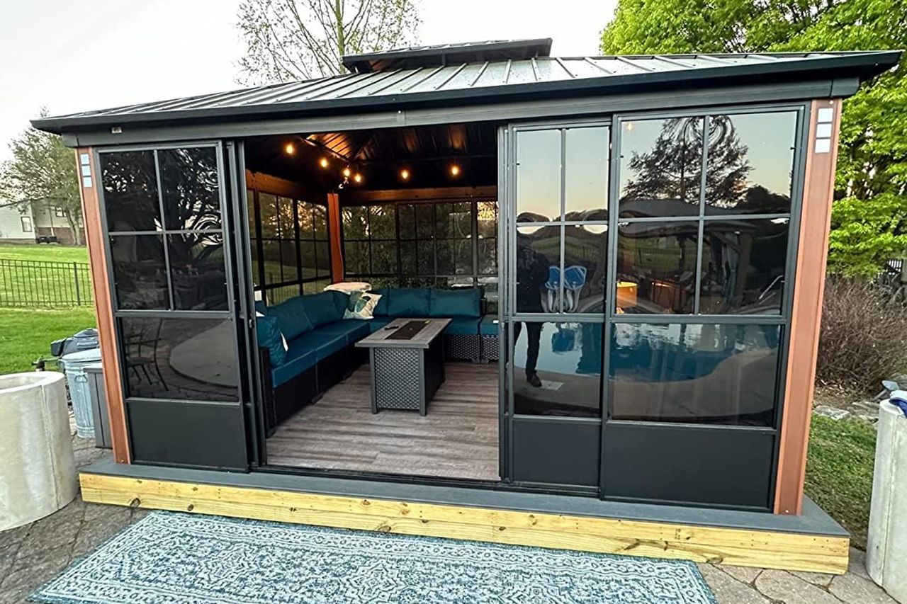Purple Leaf Sunroom 12 x 14 Solarium Double Roof Gazebo Credit: Amazon