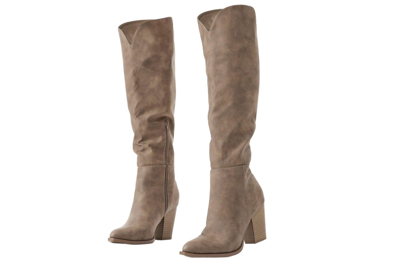 Putu Women's Knee High Boots High Heel Western Boots Pointed Toe Tall Boots Credit: Amazon