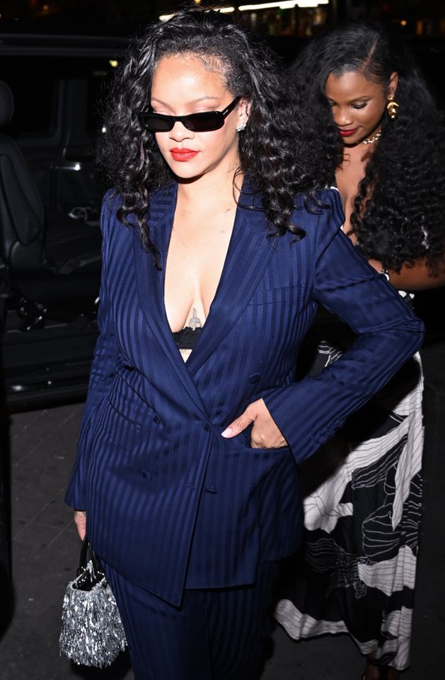 Rihanna is seen arriving at the restaurant César in Paris after attending Celine Dion's concert. Rihanna is seen arriving at the restaurant Cesar in Paris after attending Celine Dion’s concertCredit: Best Image / BACKGRID