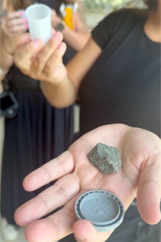 Katie Hunt’s second photographer shows rock found in a film canisterCredit: Katie Hunt via Storyful
