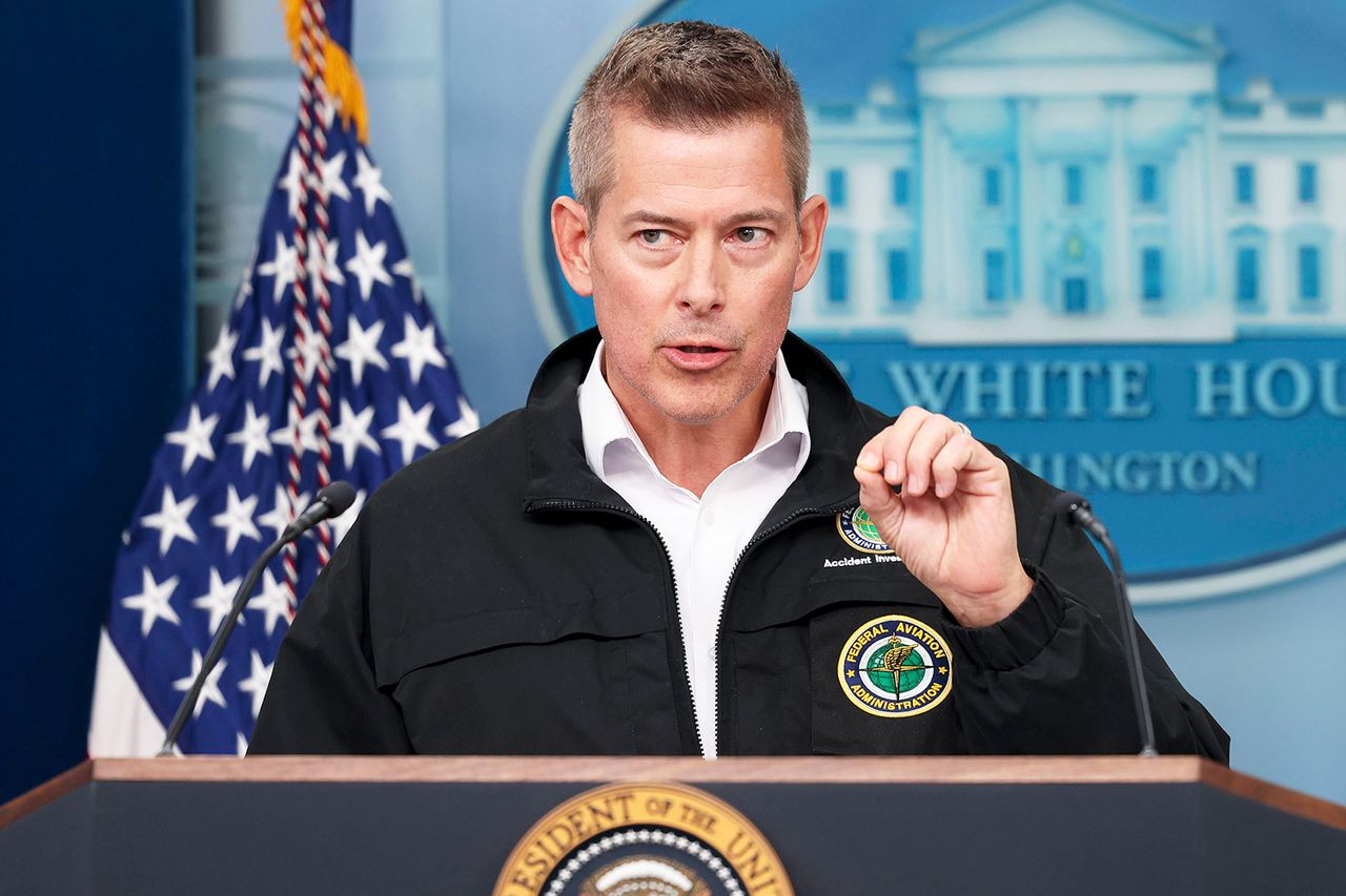 Sean Duffy, US secretary of transportation, during a news conference in the James S. Brady Press Briefing Room of the White House in Washington, DC, US, on Thursday, Jan. 30, 2025Credit: Tierney L. Cross/Bloomberg via Getty