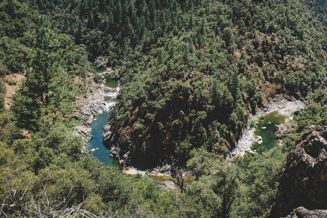 Horseshoe View of the Yuba River Canyon - stock photo The Yuba River Canyon in California.Credit: Getty