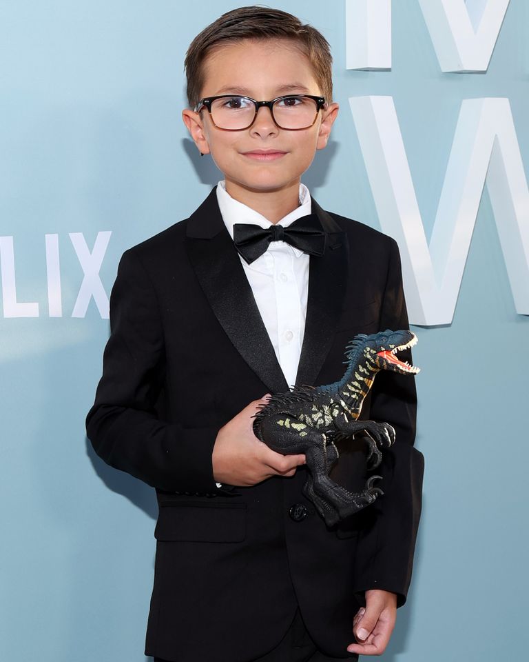 Thomas Earle attends Netflix's Thomas Earle with his dinosaur on the red carpet at the “Earle Meets World” Sept. 1, 2026 in Los Angeles.Credit: Kevin Mazur/Kevin Mazur/Getty