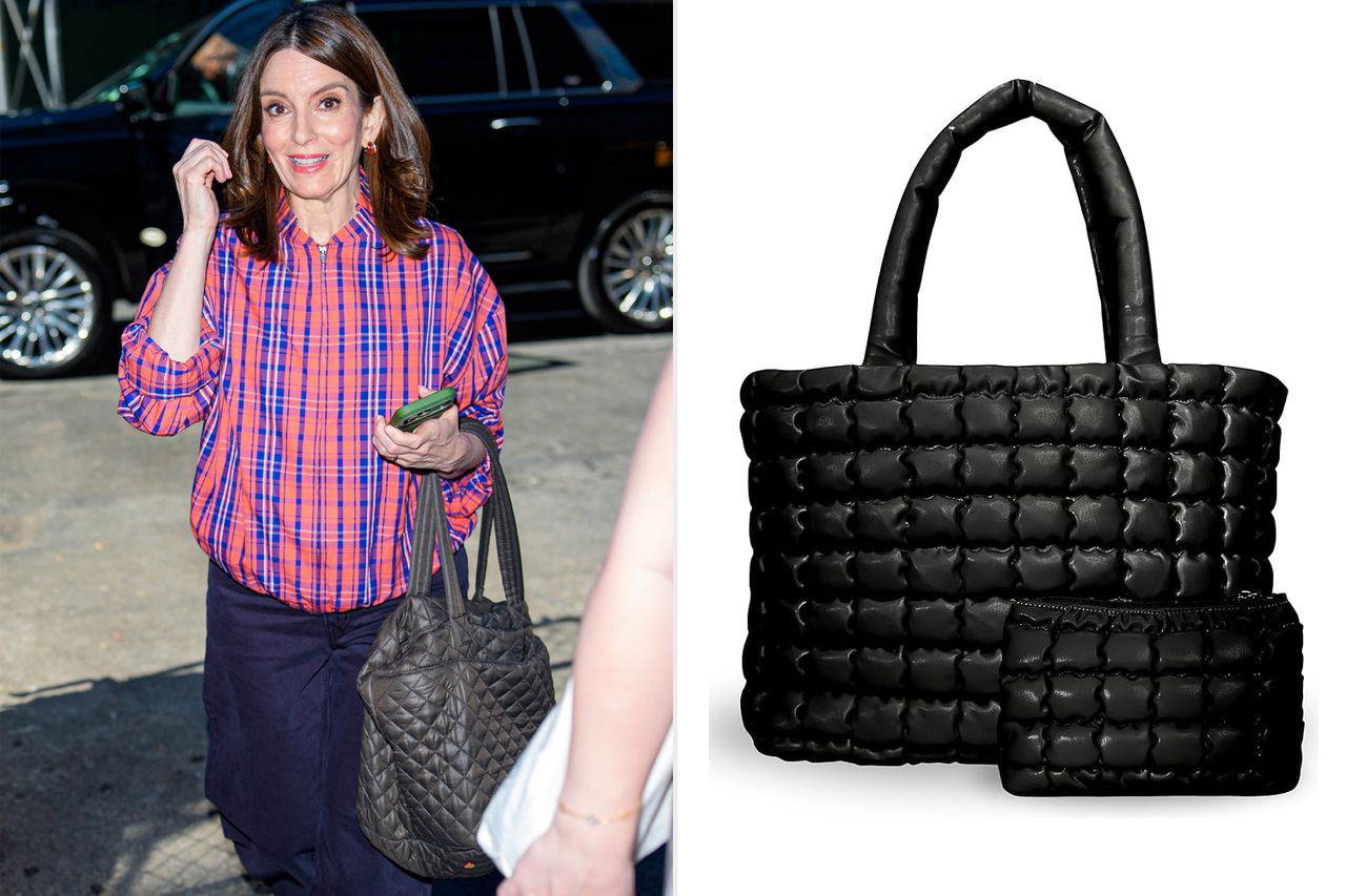 Tina Fey, Bag Credit: XNY/Star Max/GC Images; Amazon