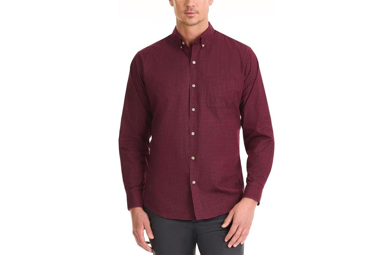 Van Heusen Men's No Iron Long Sleeve Button Down Shirt Credit: Amazon