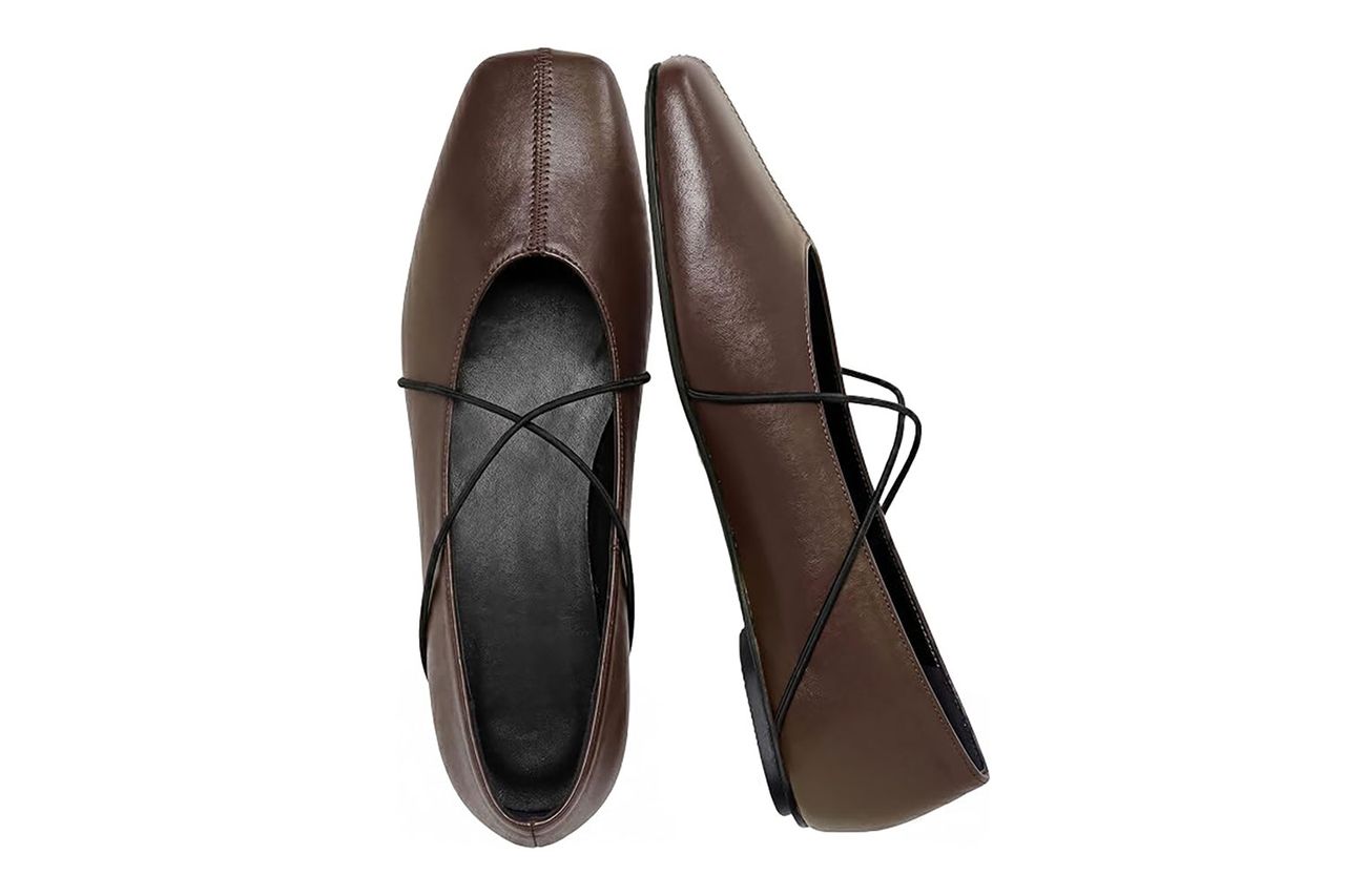 VOLEECE Store Women's Square Toe Ballet Flats Criss Cross Strap Slip On Mary Jane Shoes Credit: Amazon
