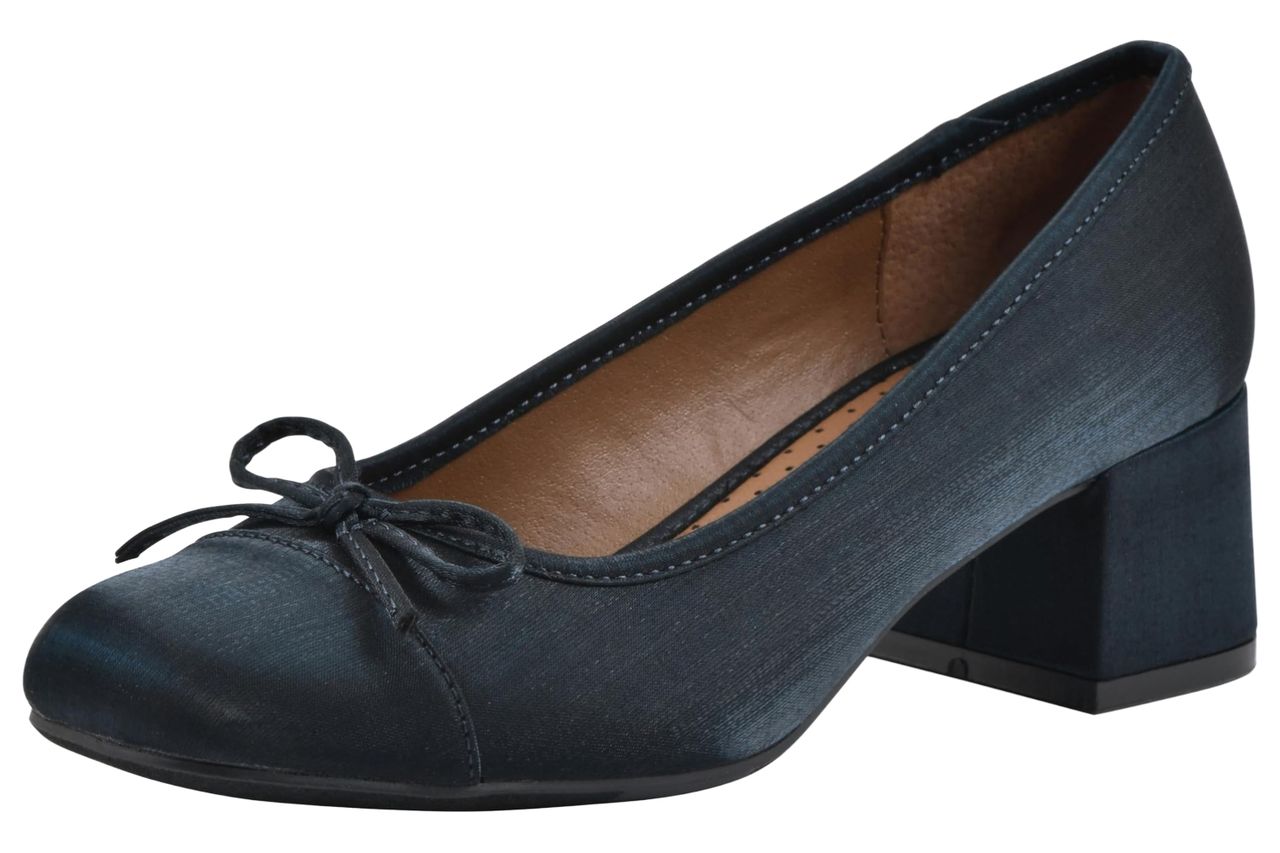 WHITE MOUNTAIN Women's Lately Cap Toe Block Heel Ballet Pump Credit: Amazon