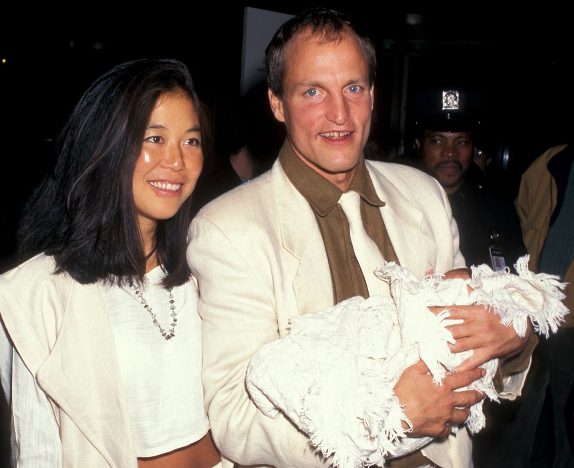 Laura Louie, Woody Harrelson and baby at the NY Film Festival Premiere of 'The People vs. Larry Flynt', Avery Fisher Hall at Lincoln Center, New York City Woody Harrelson and Laura LouieCredit: Ron Galella/Ron Galella Collection