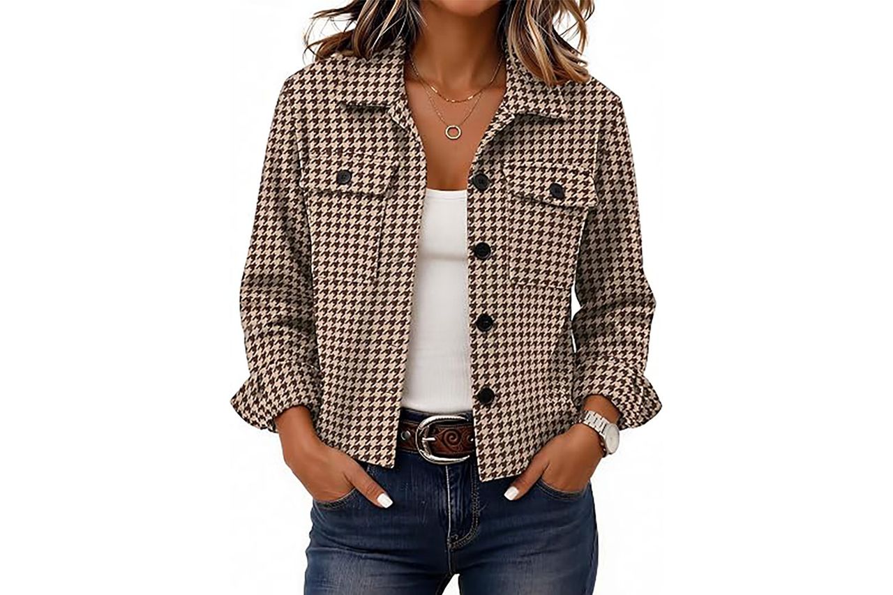 Zeagoo Flannel Cropped Shacket Jacket Credit: Amazon